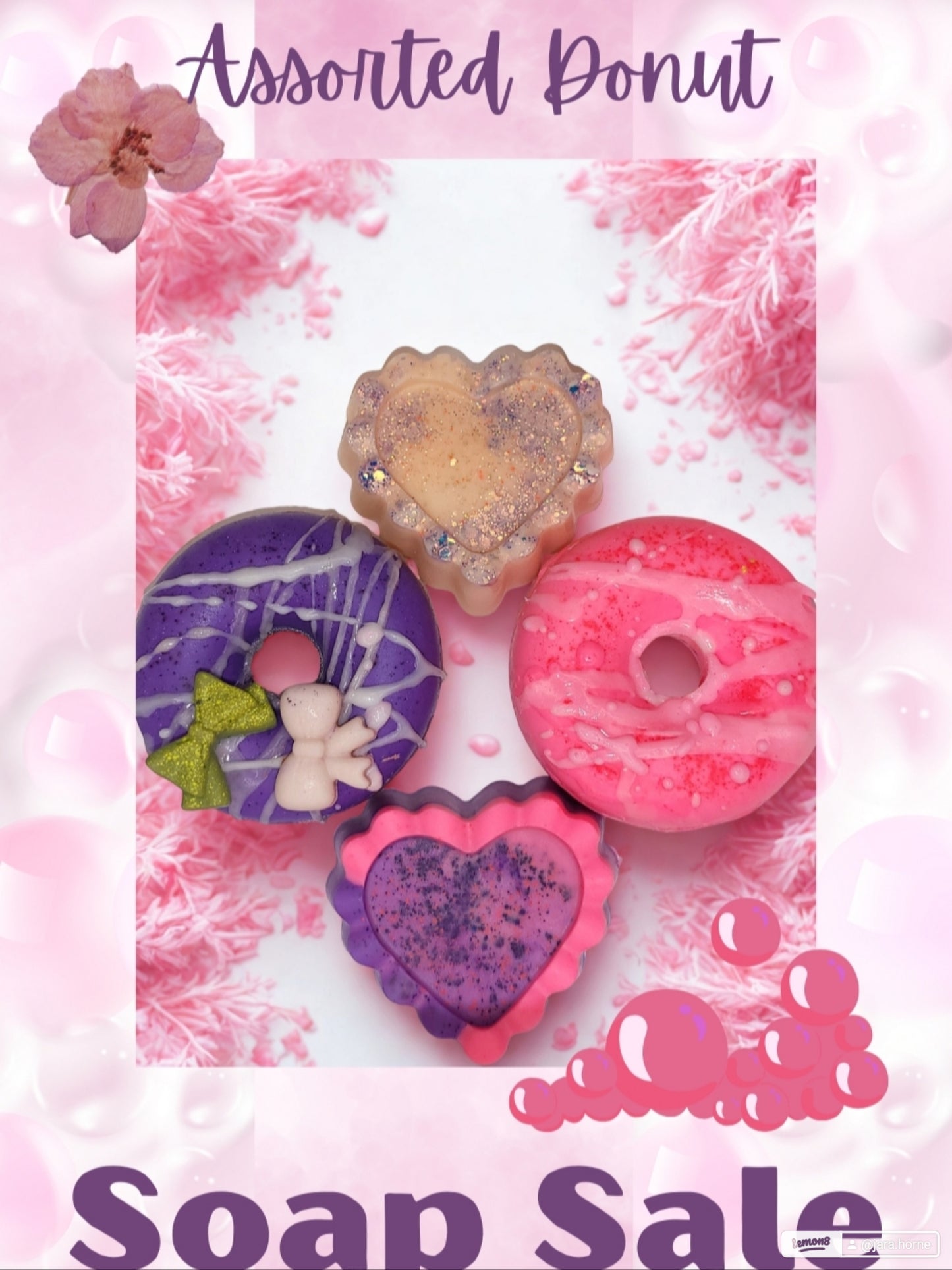 Assorted Donut and Heart Shape Body soap